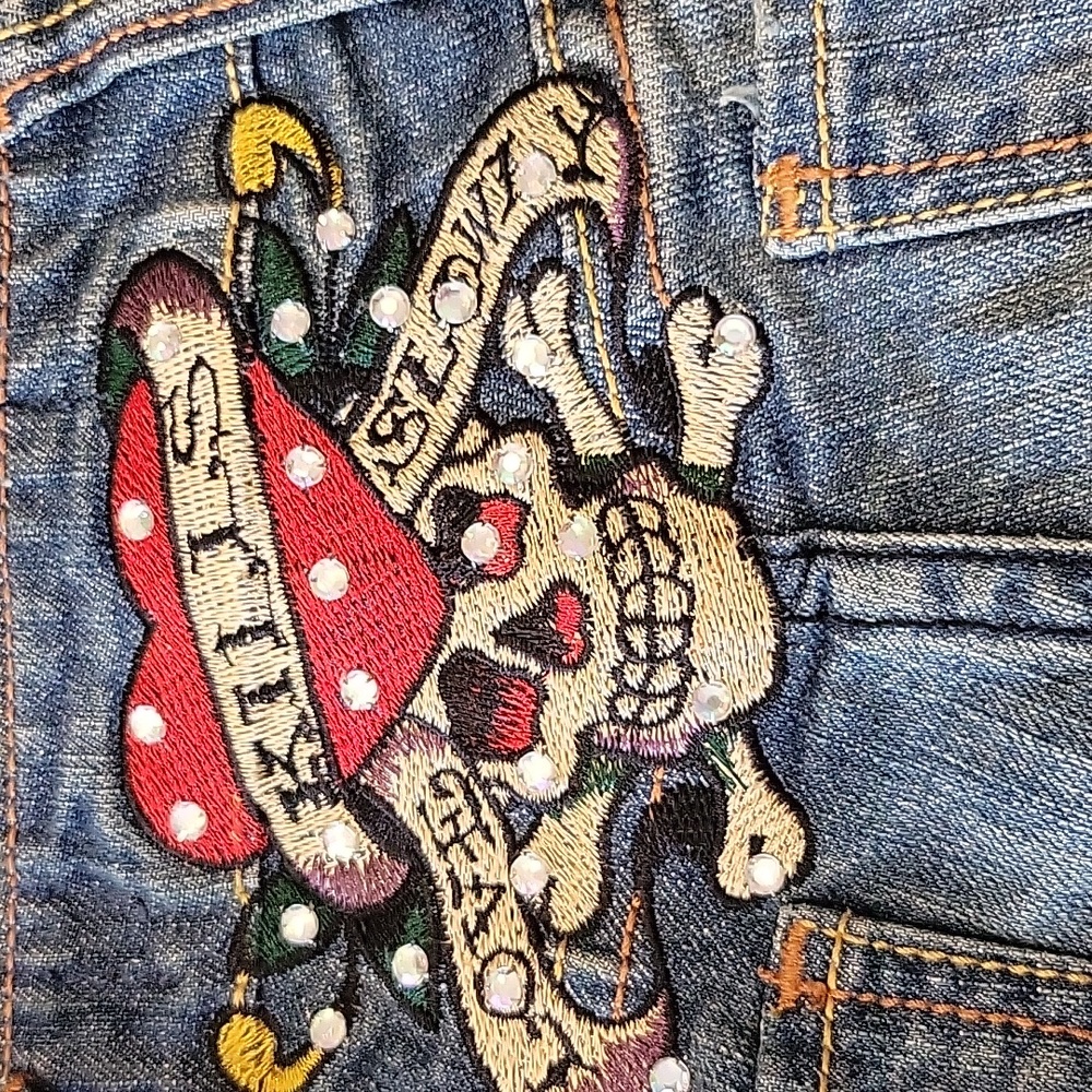 Y2K Ed Hardy by Christian Audigier Love Kills Slowly Jean - Picture 12 of 15
